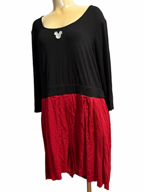 Torrid Disney Mickey Mouse Shorty Romper Plus Size 3 Black Red Long Sleeves